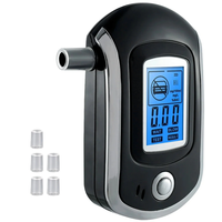 Mini Breath Alcohol Tester Portable Drunk Driving Detector Alcohol Tester with 5 Mouthpieces Professional Digital Breath
