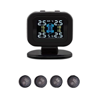 Mini Car TPMS Tire Pressure Monitoring System with External Tire Pressure Sensor Temperature Monitor LCD Display