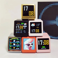 Mini Smart WiFi Weather Forecast Station Clock DIY Cute GIF Animation Display Multiple Theme Selection Convenient Deskto