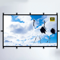 MIXITO D-Buckle 100/120 Inch Portable Projector Screen Outdoor Indoor Movie Screen 170° Wide Viewing Angle Easy Setup 4K