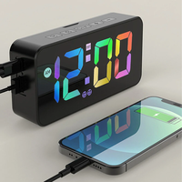 Mlti-function Creative Book Ambient Light RGB Digital Alarm Clock Voice Control Senor Snooze Function Temperature Date 1
