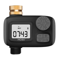 MOES 1-Outlet Water Timer IP55 Waterproof Brass Inlet Rotary Knob Button Control With LCD Display Screen Rain Delay Chil