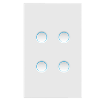 MOES Tuya Smart WiFi Light Switch Matte Protocol Concave Glass Panel 1/2/3/4 Gang Timing Function Voice Control Works wi