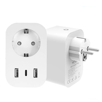 MOES WP-EU-C Tuya WiFi Smart Plug 16A EU Socket Outlet 2USB-A+1USB-C Fast Charging Power Electricity Monitor Work with A