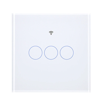 MOES WS-EU Tuya Matter WiFi Smart Light Switch Glass Touch Control Fireproof Neutral Wire Required Timing Function Voice
