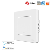 MoesHouse Tuya Smart Zigbe3.0 Push Button Switch 1Gang Remote Smart Life APP Control Timing Function Voice Control Work