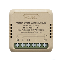 MoesHouse WM-104-M Tuya WiFi Matter Mini Smart Switch Module Relay Timer Home Automation App Remote Control Work with Al