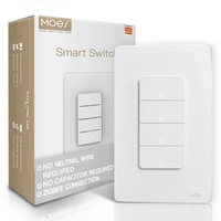 MoesHouse ZS-B-US Tuya Smart Zigbe 3.0 Light Switch Timing Function APP Remote Control Electrical In-Wall Lighting Panel