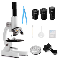 Monocular Digital Optical Microscope 64X-2400X with Adjustable Zoom Phone Holder Design Fill Light Complete Experimental