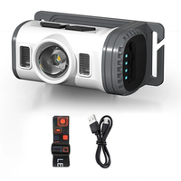 Motion Sensor Smart LED Headlamp Rechargeable Flashlight Red and Blue Warning Headlight Portable Clip-on Cap Light with