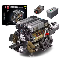 Mould King 10131 Technical Car Building Block W16 Engine Model for BGT Supercar Set Assembly Car Brick Toys Kids Christm