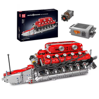 Mould King 10169 Motorized V12 Engine Building Blocks Assembly Toy Electric Motor Drive Bricks Kit 12-Cylinder Car Engin
