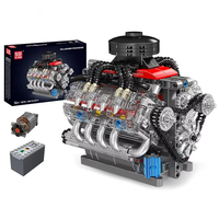 Mould King 10171 LSX454 Motorized V8 Engine Model DIY Assembly Kit Motorized Building Blocks 487PCS Excellent STEAM Scie