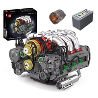 Mould King 10181 Technical Car Engine Toys Motorized Flat-6 Engine Building Block Brick Assembly Engine Set 2375PCS Kids