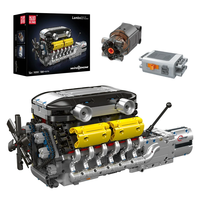 Mould King 10202 V12 Engine Model with Gearbox Motored for Technical Supercar LamBo Building Block Assembly Kit 1260PCS