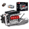 Mould King 10203 The MB Car V8 Engine Model with Gearbox Building Block Technical Car Engine Brick Set Assembly Kit 1196