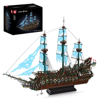 MOULD KING 13218 The Flying Dutchman Pirate Ship Building Blocks Ghost Ship Model Assembly Kit Bricks Set Children Birth
