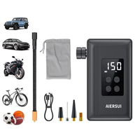 Mountain Road Bicycle Tire Inflator Smart Digital Display 150 PSI Portable Electric Air Pump USB Lightweight Design for