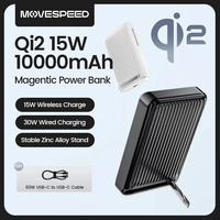 MOVESPEED MSP03 QI2 3-in-1 15W Magnetic Wireless Power Bank 30W 10000mAh External Battery Power Supply with 1 Input & 2