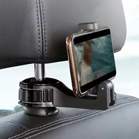 Multi-functional Car Hook Hidden Phone Holder Rear Headrest Hook Car Rear Phone Stand Lock Type Mobile Phone Mount Brack