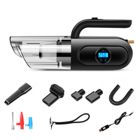 Multi Functional Car Vacuum Cleaner Air Pump Digital Display 80W Suction 120W Inflation Portable Auto Cleaning Tool Long