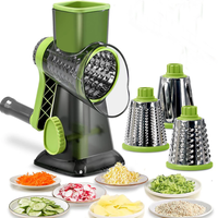 Multi-functional Hand Crank Rotary Slicer Vegetable Cutter Handheld Rotary Cheese Grater Cutter Round Mandoline with Han