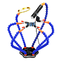Multi-Functional Soldering Helping Hand with 6 Pc Flexible Arms Aluminum Alloy Soldering Station with Fan Magnifying Gla