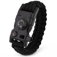 Multi-Functional Survival Paracord Bracelet with Fire-Stone High Precision Mini Compass and Survival Whistle Everyday We