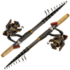 Multifunction 2.4-2.7M Portable Telescopic Fishing Rod Spinning Fishing Rod with DC3000 Fishing Reel for Various Fishing