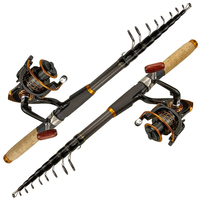 Multifunction 2.4-2.7M Portable Telescopic Fishing Rod Spinning Fishing Rod with DC3000 Fishing Reel for Various Fishing