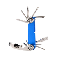 Multifunctional 12 in 1 Bike Repair Tool Kit Aluminum Alloy Sturdy Maintenance Set Cross Screwdriver Chain Cutter for Bi