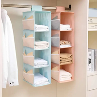 Multifunctional Four-Layer Hanging Clothes Storage Bag Non-Woven Clothes Storage Hanging Bag Double-Sided Hanging Wardro