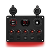 Multifunctional Rocker Switch Backlit Dual USB Charger Voltage Meter 12V Socket Switch Panel with Inline Fuse for RV Car