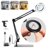 MUSTOOL 10XMagnifying Glass with Base Magnifying Lamp with Clamp,  5In Large Optical Glass Lens,  3 Color Modes Stepless