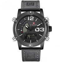 NAVIFORCE Fashion Sport Watches Analog Date Clock Men Quartz Watch Luminous Waterproof Genuine Leather Strap Wristwatch