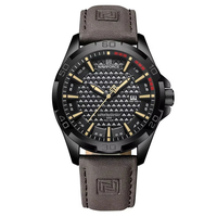 NAVIFORCE Men Casual Sport Watch Calendar Quartz Wrist Watch Waterproof Shock Resistant Men Watches Leather Strap