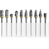 New 10 pcs 1/8" Shank Tungsten Carbide Milling Cutter Rotary Tool Burr Double Diamond Cutting Rotary Dremel Tools Electr