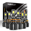 NightEye Auto Lighting A315-S4 2PCS Car LED Headlight Bulb 15, 000LM/PAIR LED Front Headlamp 6500K White IP68 Waterproof
