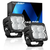 NOVSIGHT 2PCS 3 Inch Flood Beam Light LED Pod Light Square Cube Lamp IP68 Waterproof for Truck ATV UTV SUVBoat Car