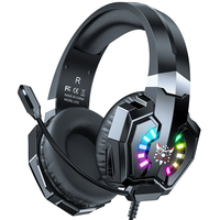 ONIKUMA X32 Gaming Headset Wired Headphone 50mm Drive Unit Stereo Surround Sound RGB Light HD Flexible Microphone Ergono