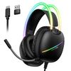 ONIKUMA X33 RGB Gaming Headset Wired Earphone 50mm Large Driver Unit Virtual Surround Sound Adaptive Headband Ergonomics