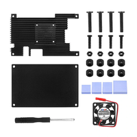 Orange Pi 5 Aluminum Alloy Case with Cooling Fan Active Passive Cooling Radiator with Heatsink Heat Dissipation Metal En