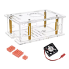 Orange Pi RV2 Acrylic Case Transparent Shell Cooling Fan Optional Copper Heatsinks Protective Box for Single Board Compu