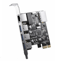 ORICO PCIe to USB3.0 and Gigabit Ethernet Expansion Card 5Gbps Data Transfer 2Gbps Network Wide Compatibility Driver Fre