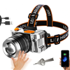 Outdoor 500LM Wave Sensor Headlamp White Yellow Blue 3 Light Source Fishing Headlights USB Charging Night Running Lamp