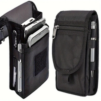 Outdoor Casual Wear-resistant Nylon Waist Bag Portable 3-compartment Layered Phone Bag Men