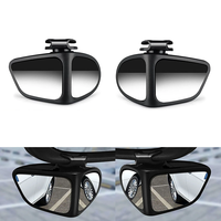 Pair 360° Blind Car Rearview Mirror Auxiliary Mirrors Spot Mirror Adjustable Rotatable Convex Wide-angle Clear Rearview