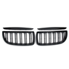 Pair Gloss Black Double Slat Sport Kidney Grille Grill Set For BMW E90 E91 2005-2008