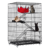 PawGiant 4-Tier Cat Cage,  Cat Playpen Kennel Crate Chinchilla Rat Box Cage Enclosure with Ladders,  Platforms Beds,  Latch