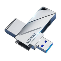 Pisen USB3.0 Flash Drive 256G/128G/64G 120MB/S Fast Reading Speed Pendrive 360° Rotary Portable Zinc Alloy Memory U Disk